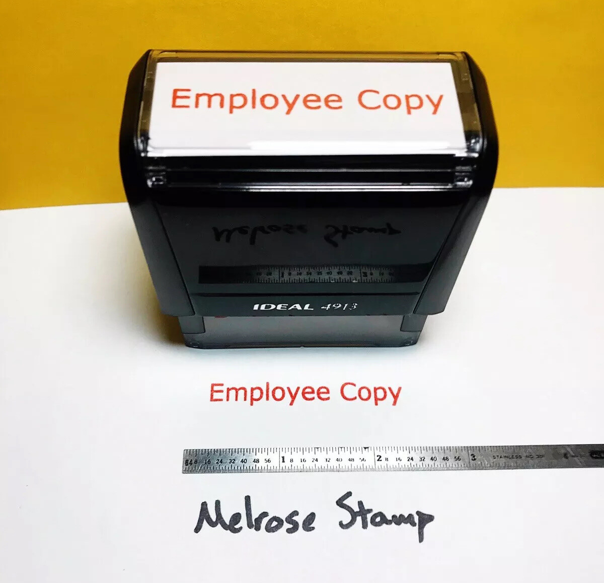 Employee Copy Rubber Stamp Red Ink Self Inking Ideal 4913