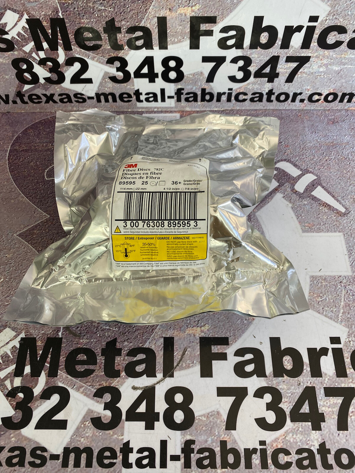 3M 89595 Fibre Disc 782C 4-1/2” x 7/8” 36+ Qty 25