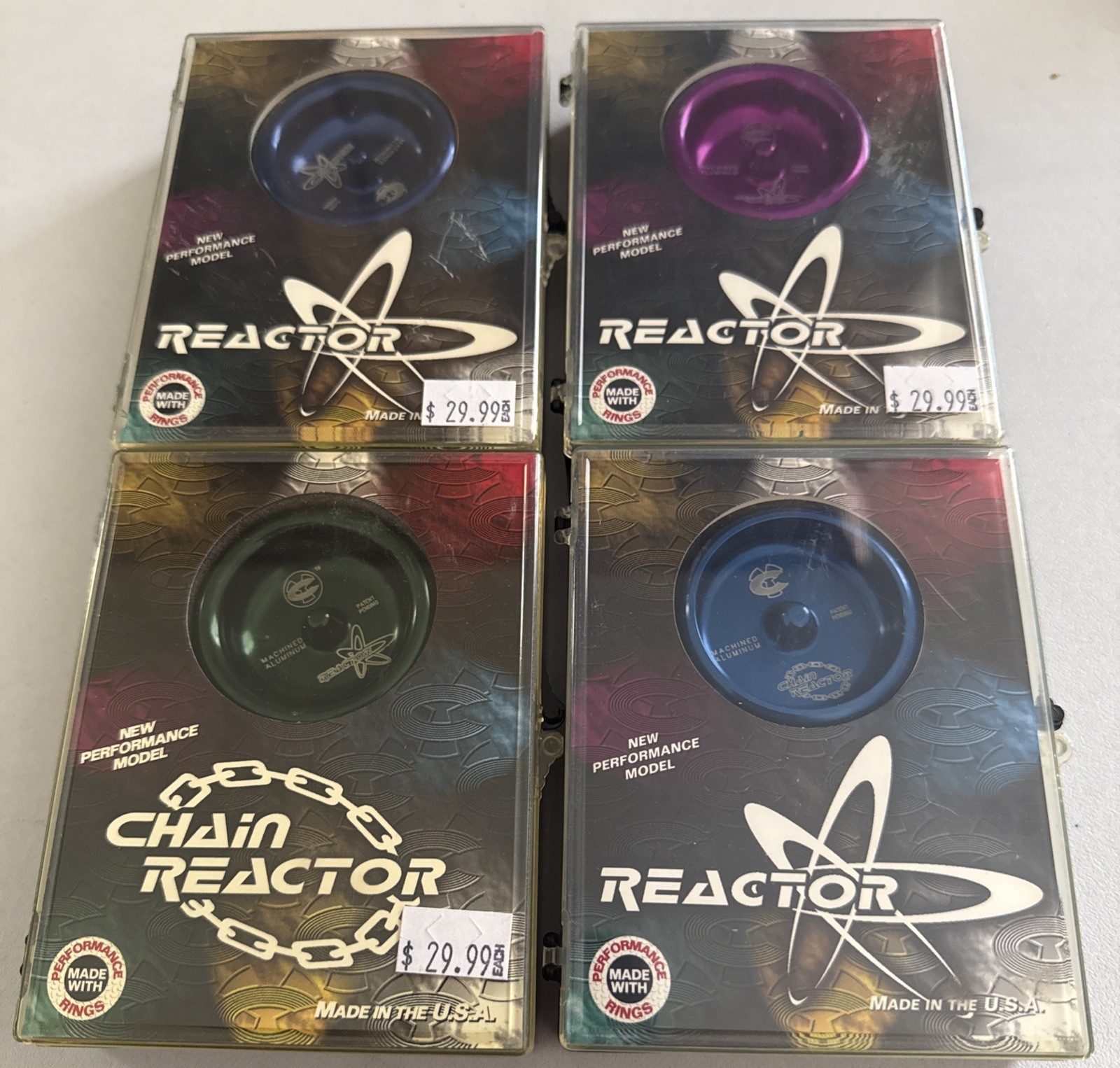 Vtg 90’s Custom Products Reactor & Chain Reactor Aluminum Yo-Yo Bundle Lot NIB