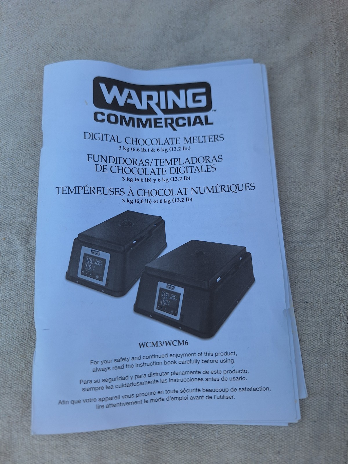 Waring Commercial WCM3 Chocolate Maker Used Once Includes Probe, Clip, Paperwork