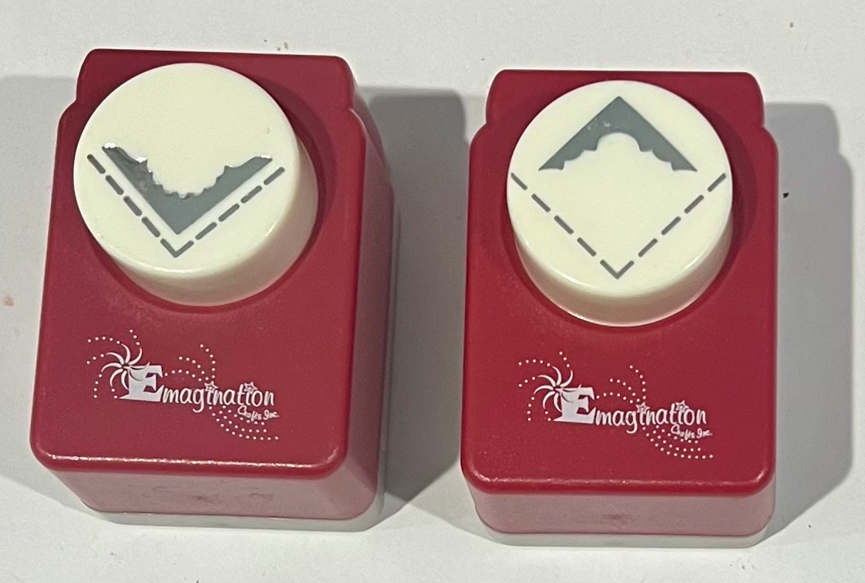 Set of 2 Scalloped Corner Hole Paper Punch Emagination Scrapbook Cards Craft