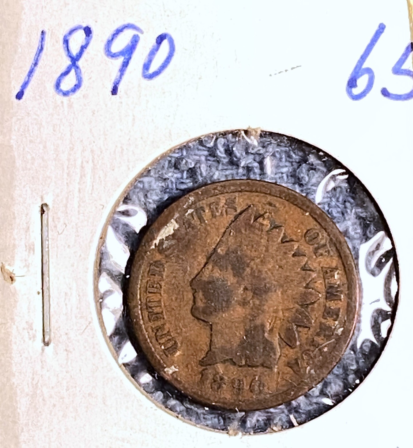 1890 Indian Head Cent 1c Penny, $1 shipping