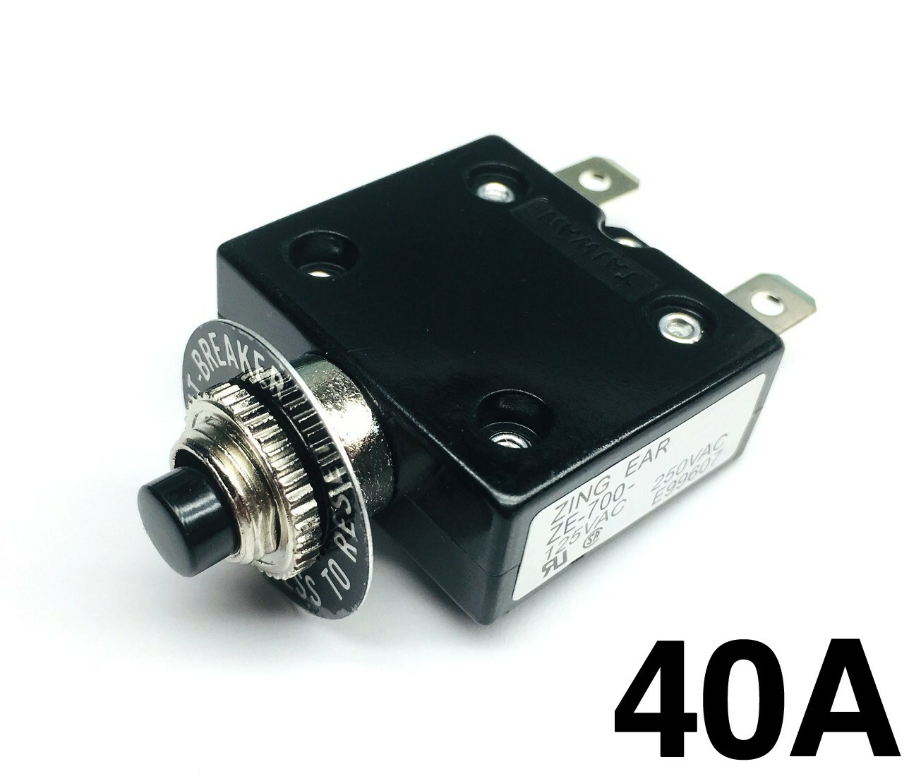 NEW 40 Amp Push Button Thermal Circuit Breaker 12-50V DC 125-250V Volt AC 40A