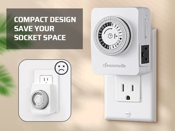 DEWENWILS Indoor Outlet Timer 2 Pack, 24Hr Programmable, 1875W,Grow Light & Lamp