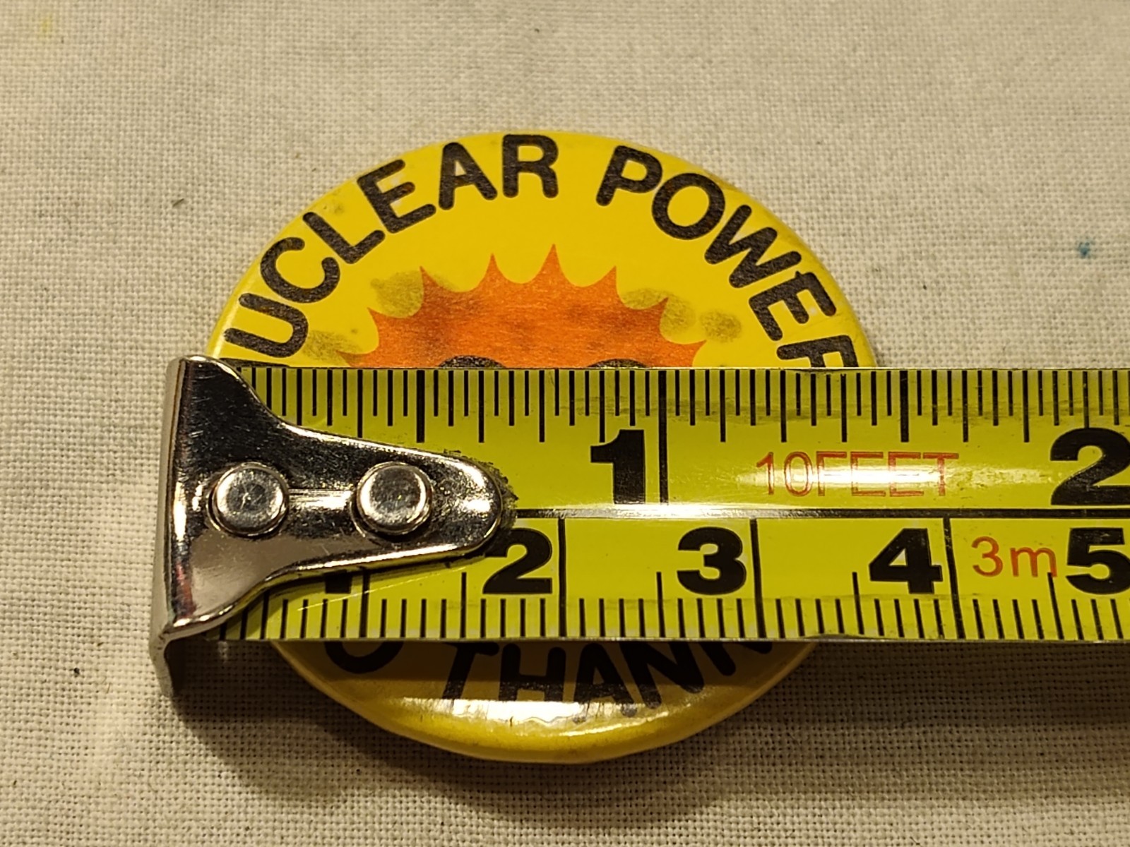 Vintage Campaign For No Nuclear Power Pinback Button 1980