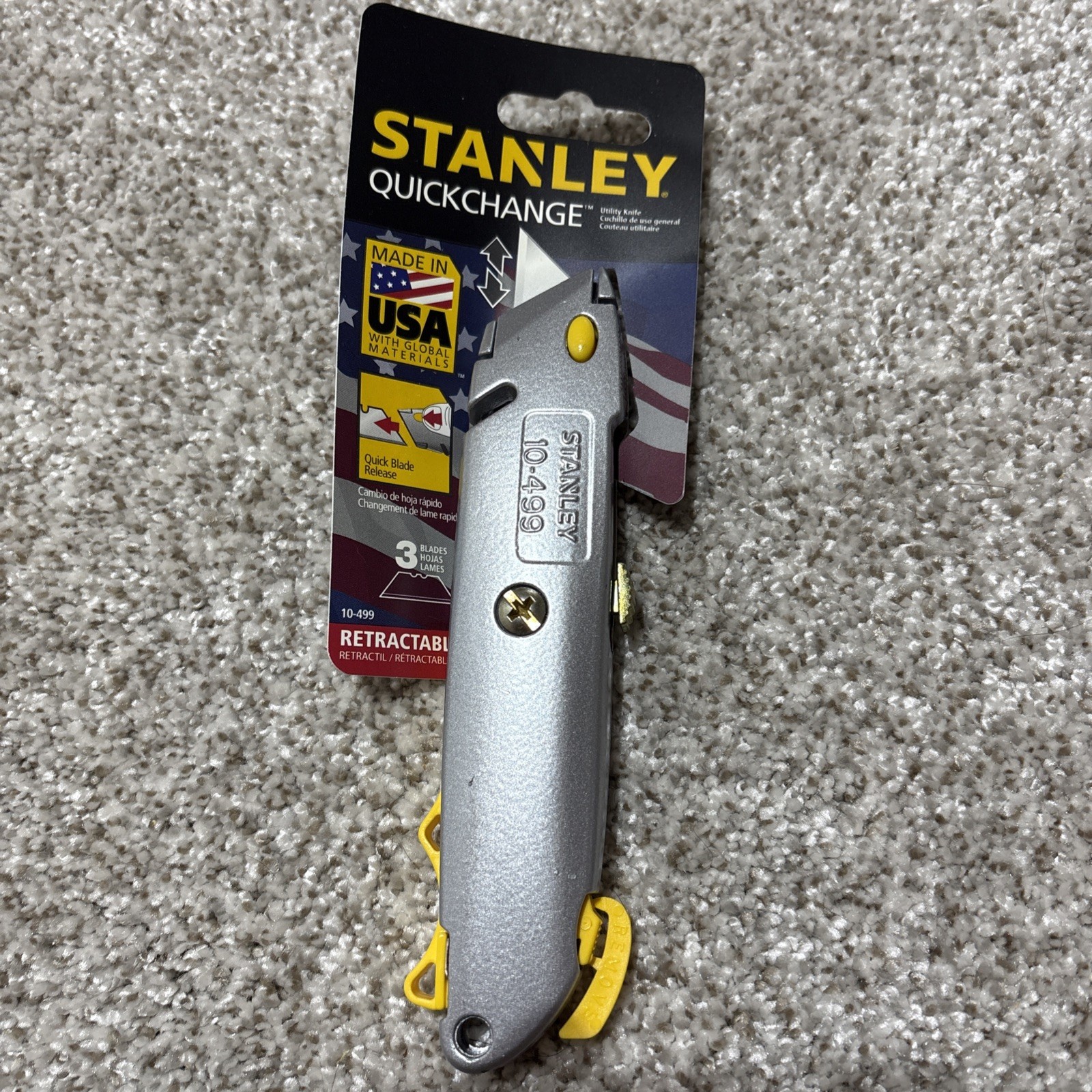 10-499 STANLEY Utility Razor Knife 3 Blades  Included Quick Change & Storage USA