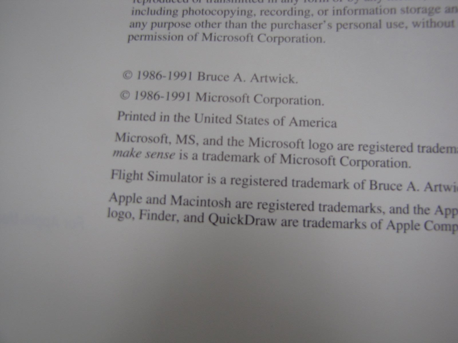 1991 Microsoft Flight Simulator Instruction Manual User's Guide for Apple - IX36