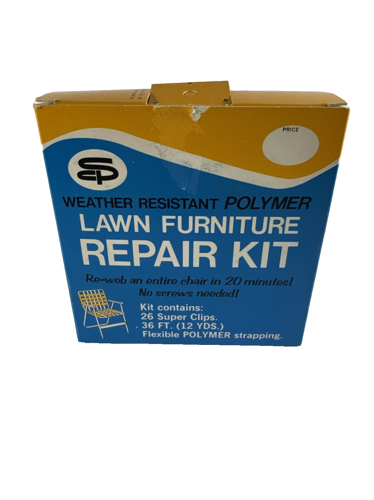 NEW VTG Stone City Lawn PLASTIC Furniture Repair Kit Yellow 36' w 26 Super Clips