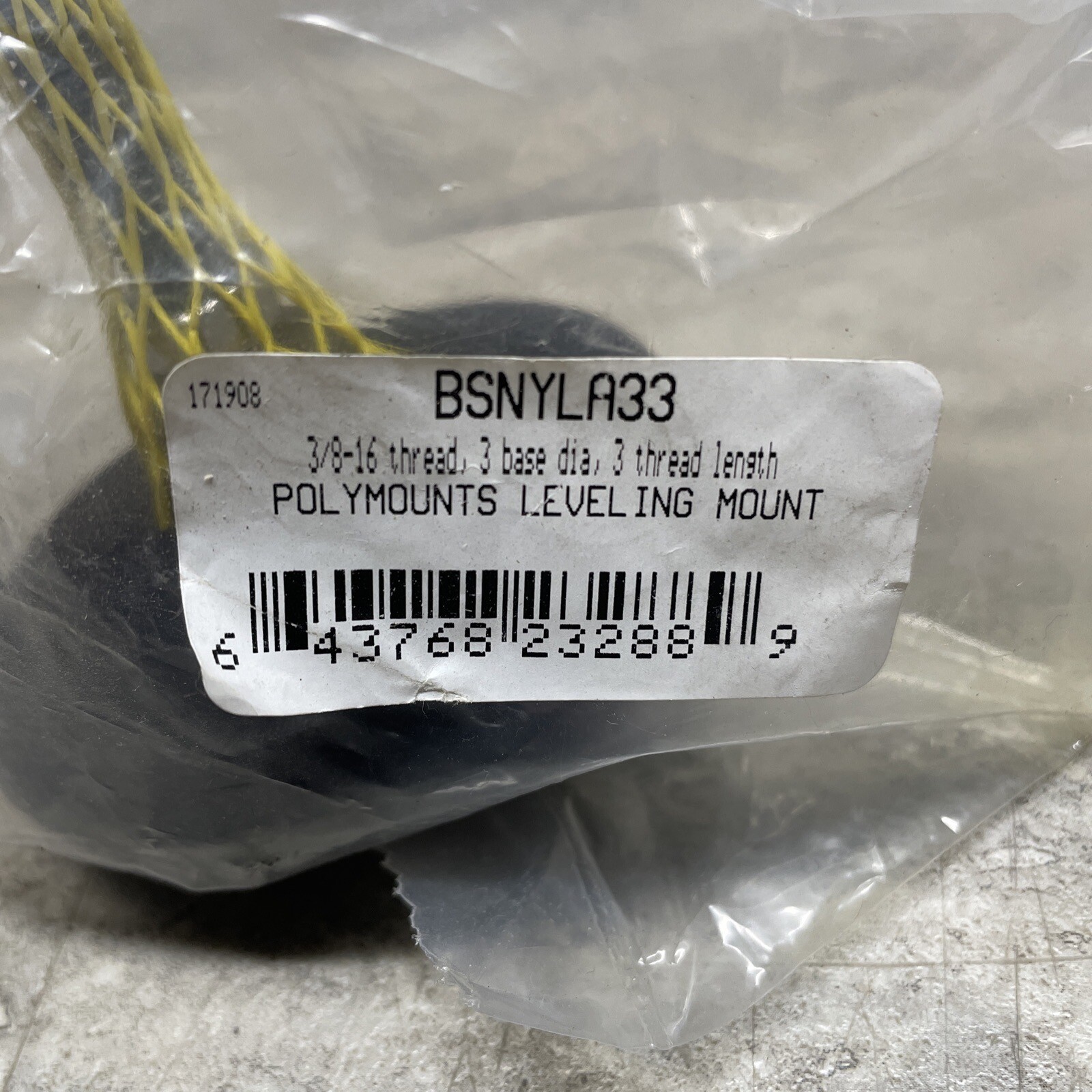 PolyMounts BSNYLA33 Leveling Mount / Base, 3/8-16 X 3” Threads, 3” Diameter, New