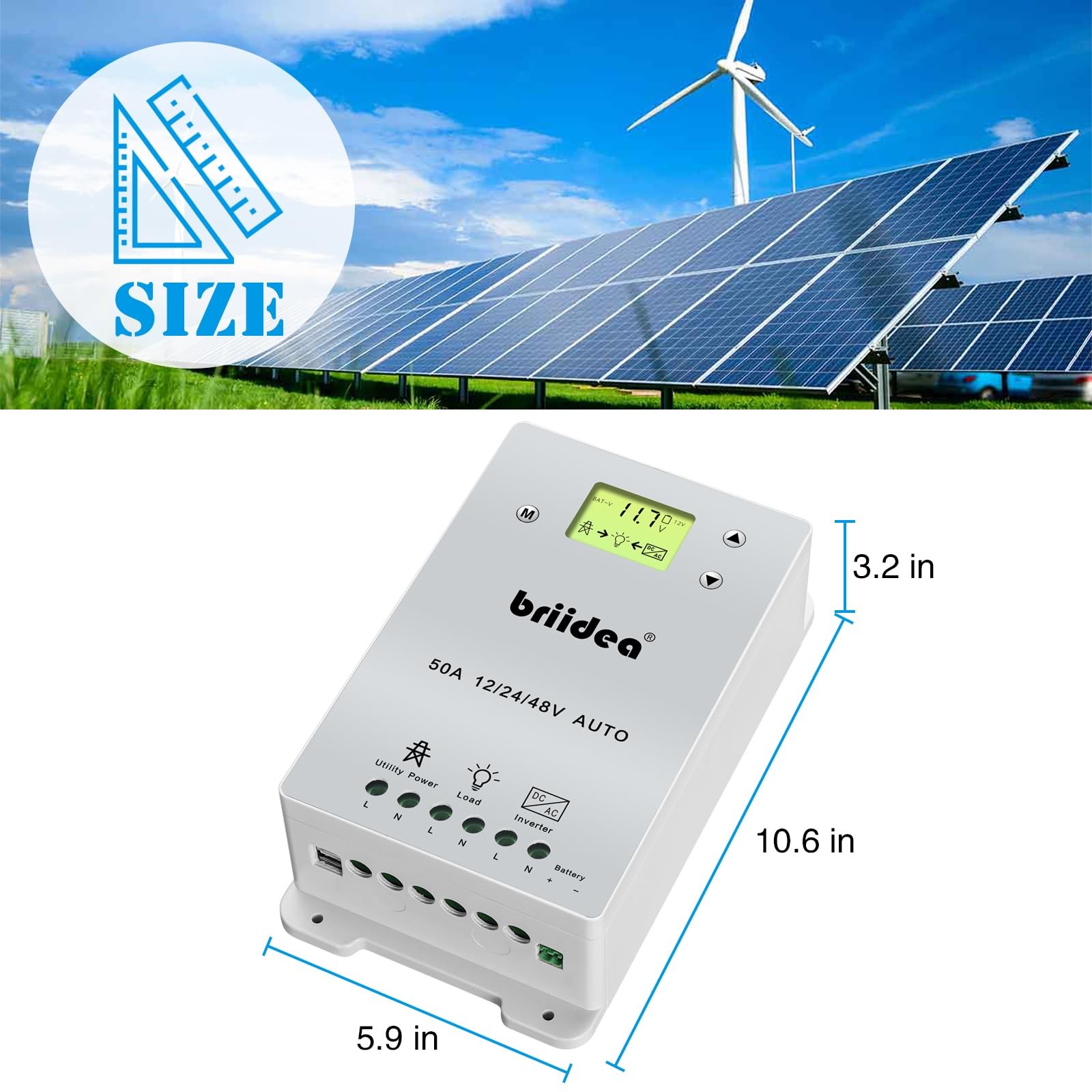 Automatic Transfer Switch Briidea 50A 5500 Watt Ats Dual Power Controller For