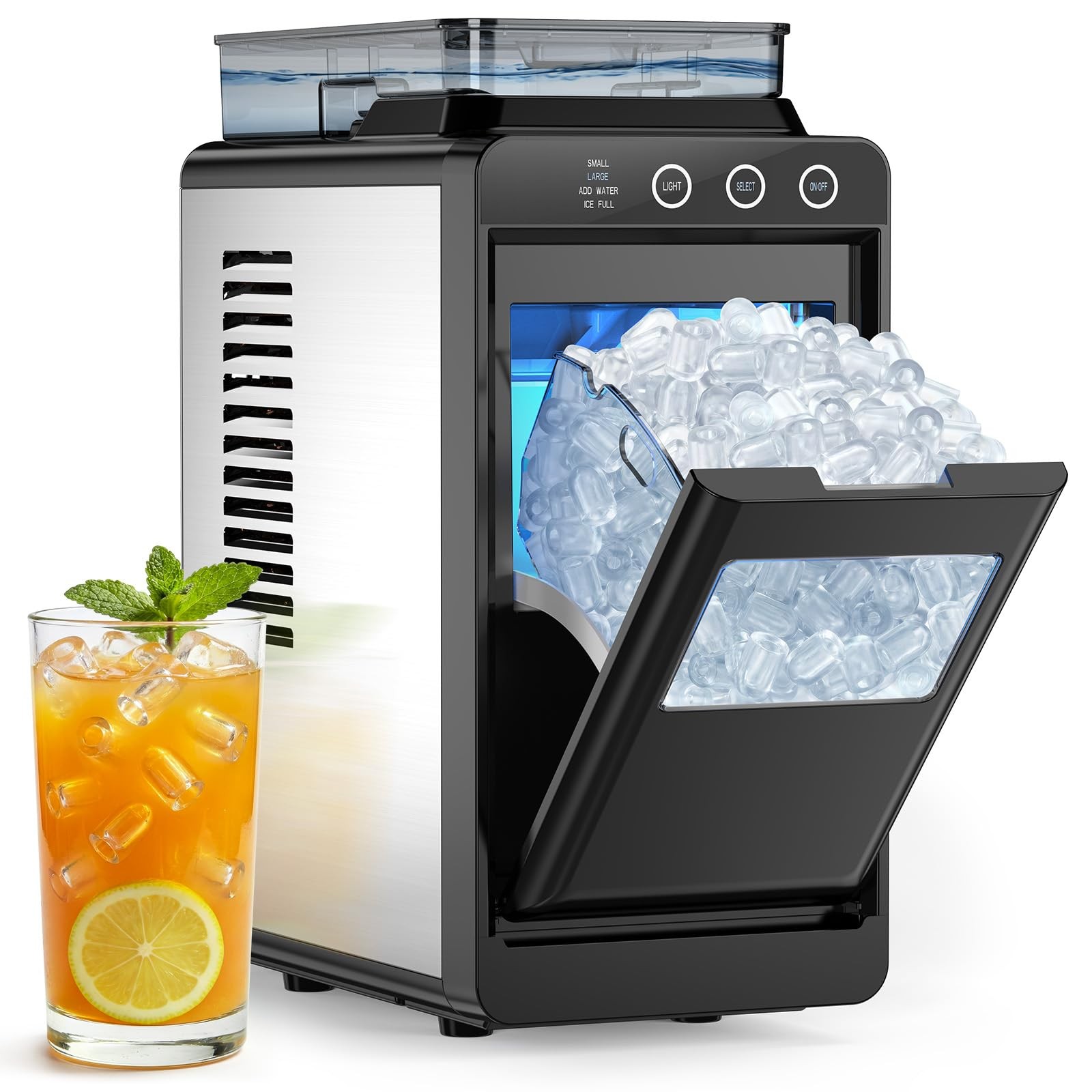 Ice Maker Countertop, Portable Ice Machine with External Water Tank, 8 Cubes