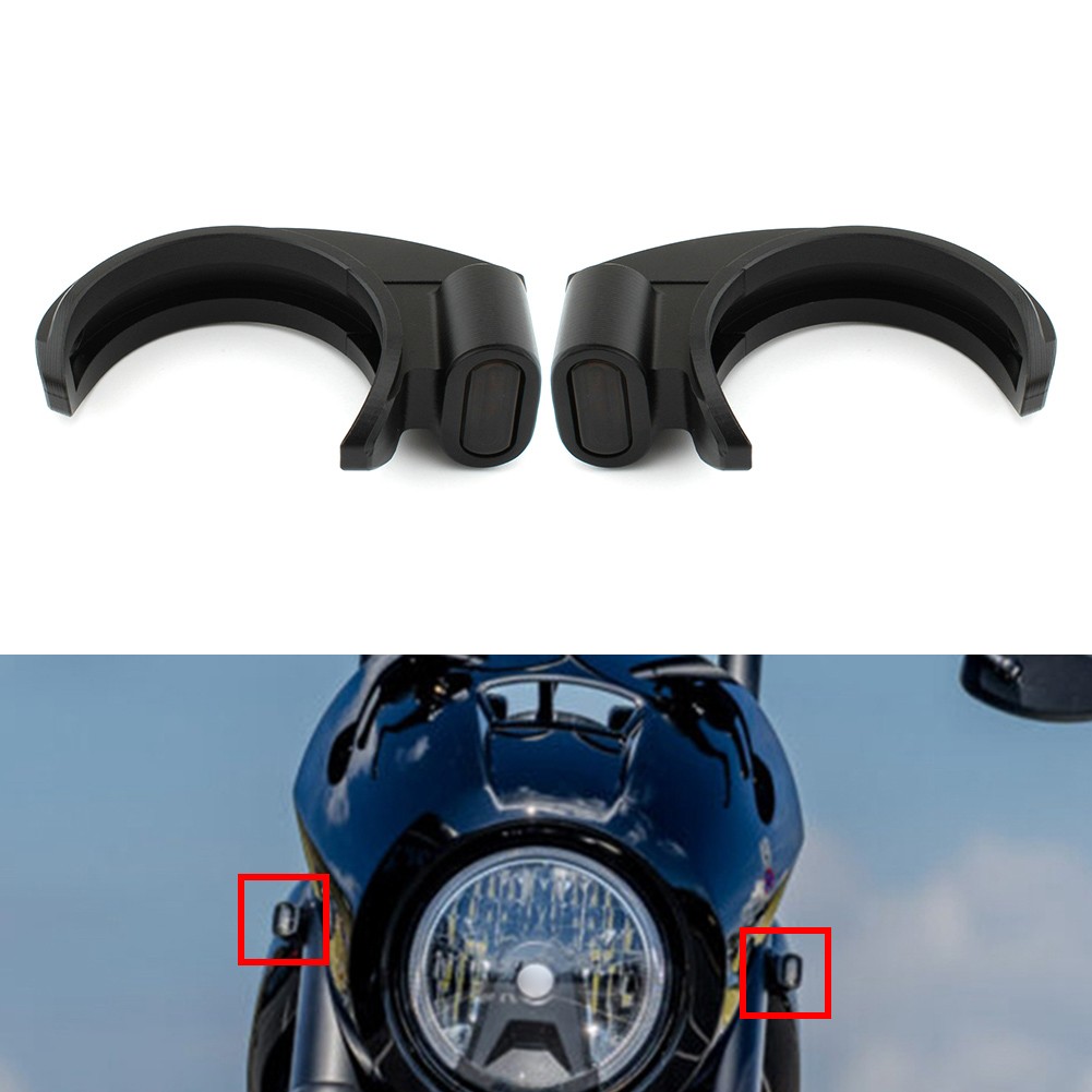 LED Front Turn Signal Light FIT For Harley 49-51mm Front Fork Shock Absorber