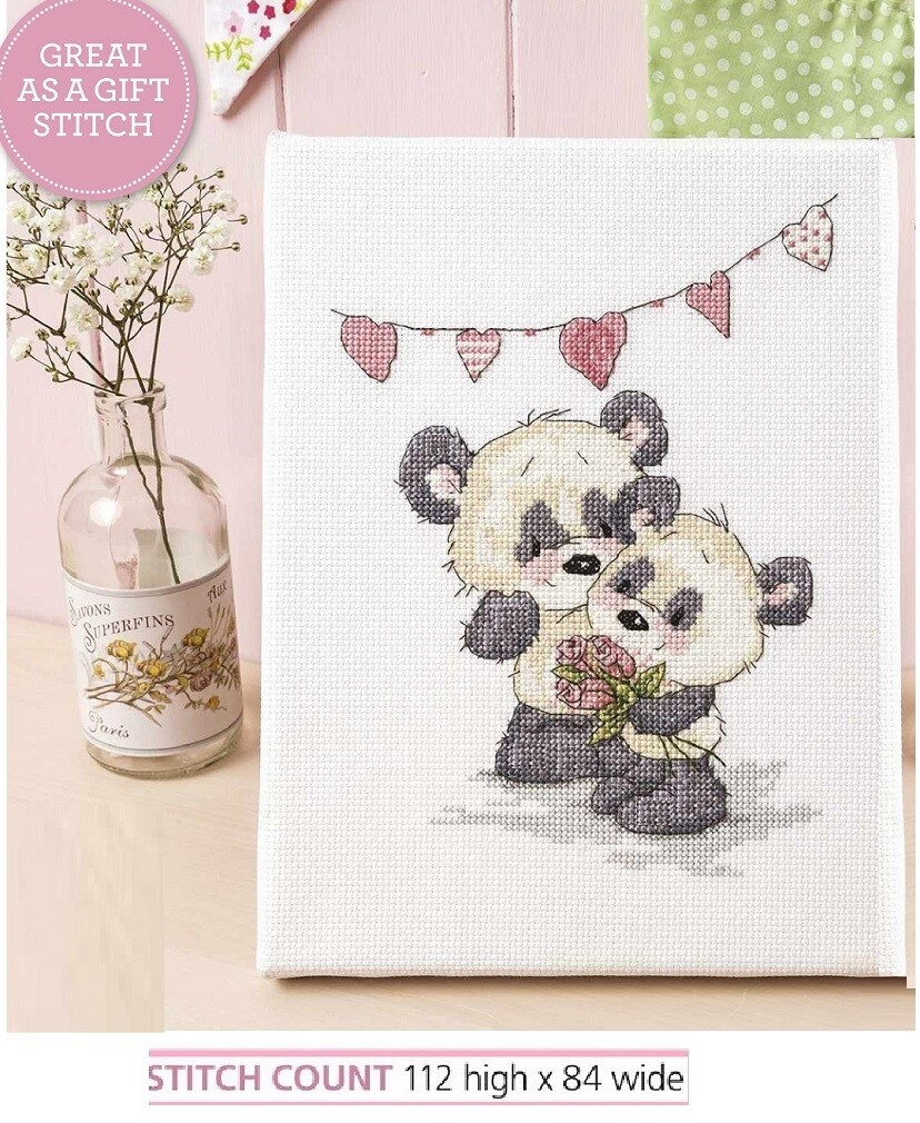PANDA PAIR  CROSS STITCH PATTERN ONLY  EQ - REV