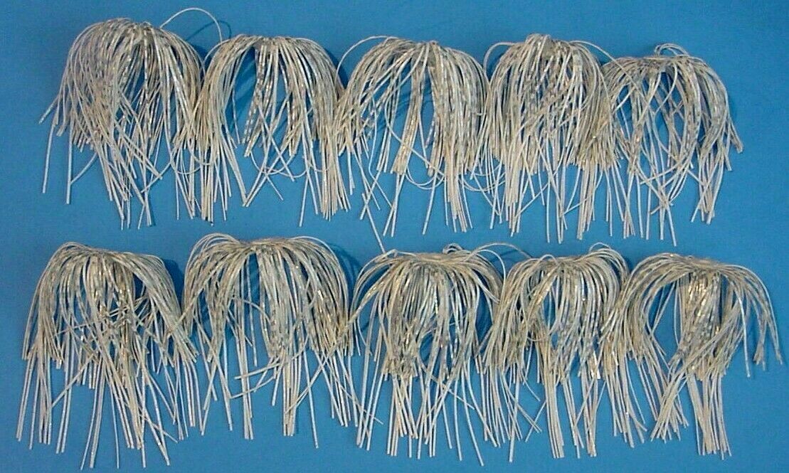 10 Spinnerbait Chatterbait Silicone EZ Trailer Skirts ~Assassinator White/Silver