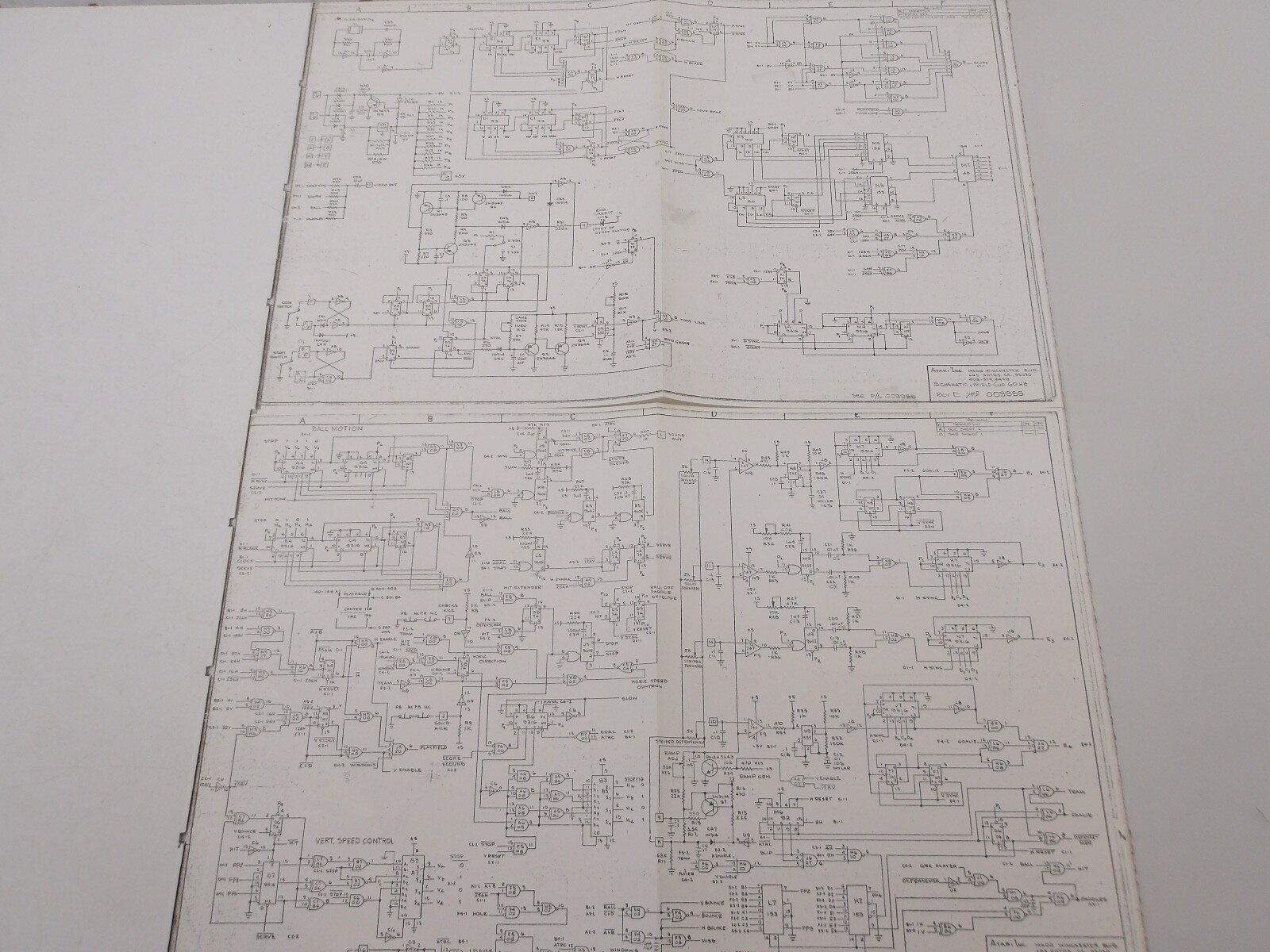Atari - World Cup  - Schematics -NOS