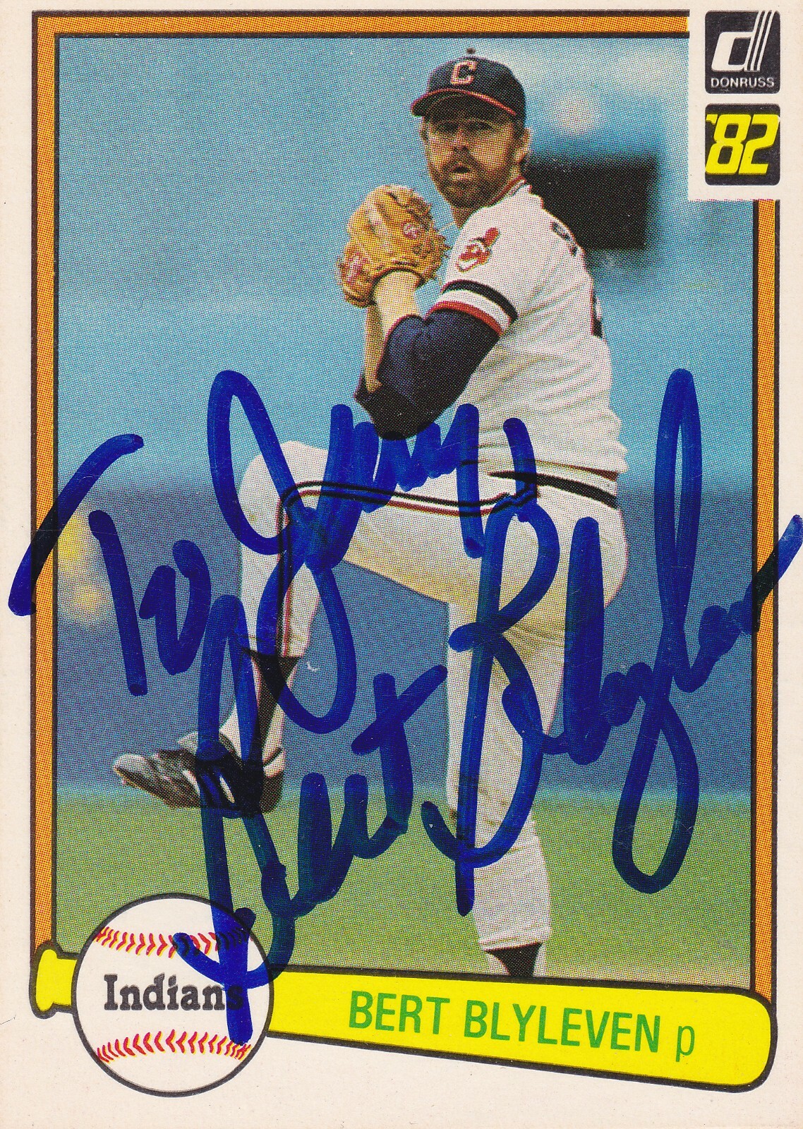 BERT BLYLEVEN CLEVELAND INDIANS SIGNED 1982 CARD RANGERS PIRATES TWINS ANGELS