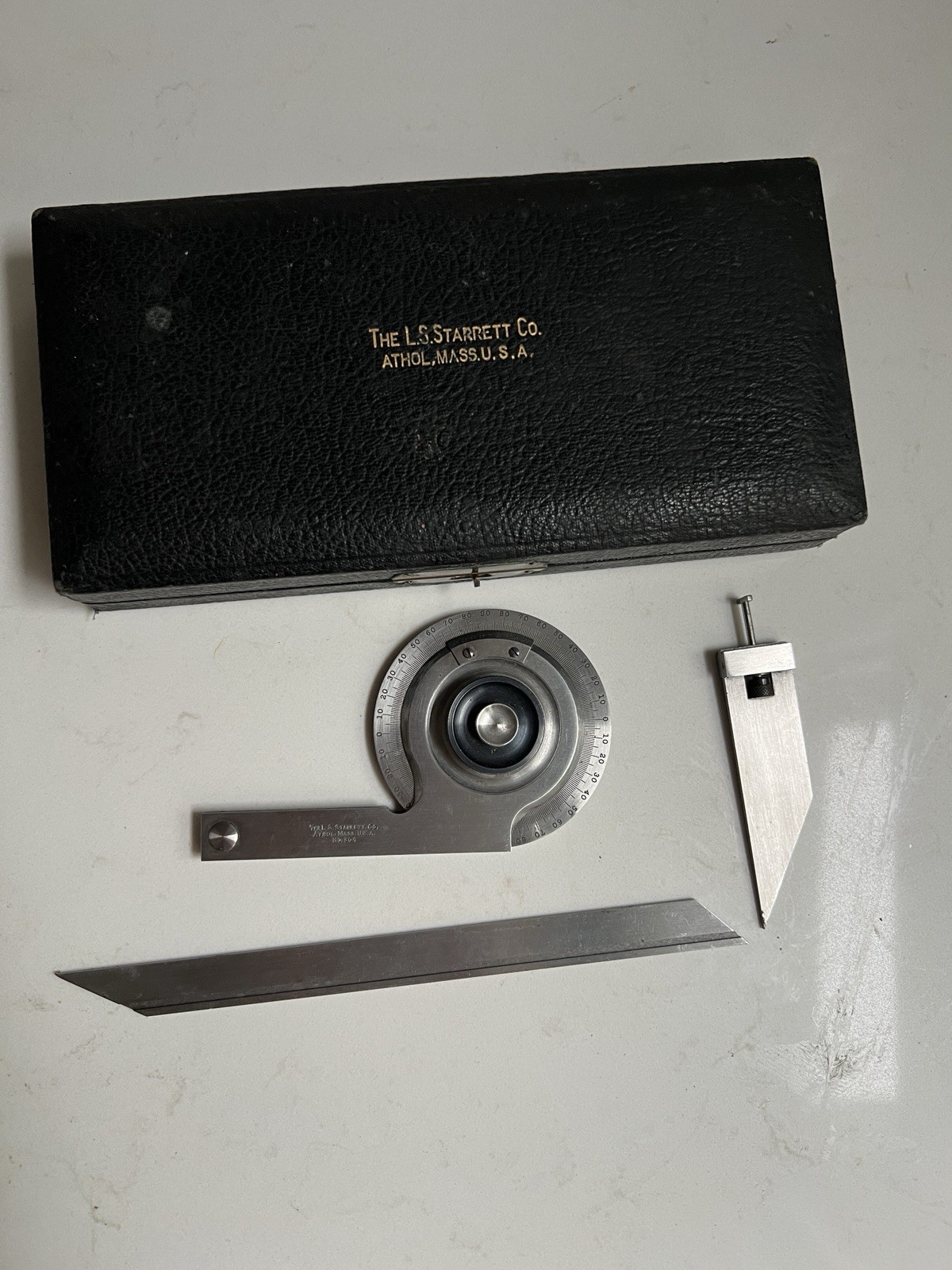 STARRETT NO. C364 PRECISION BEVEL PROTRACTOR 6" BLADE + CASE