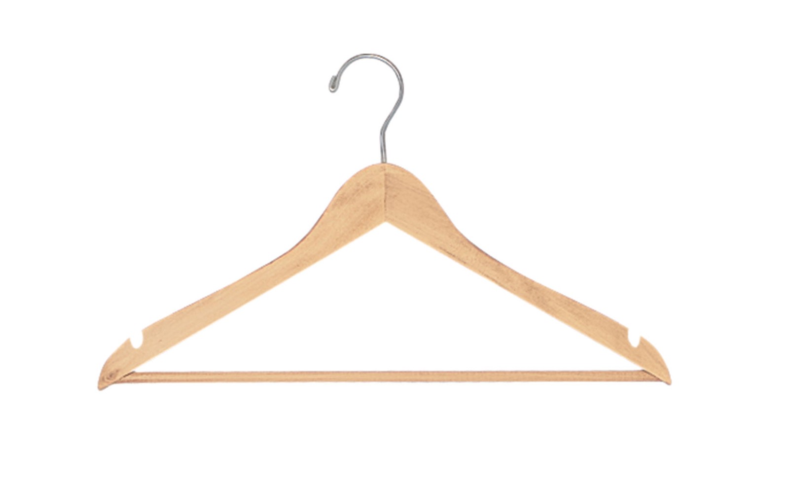 SSWBasics Wood All Purpose Hangers - Natural Wood - 17 inches - Case of 20