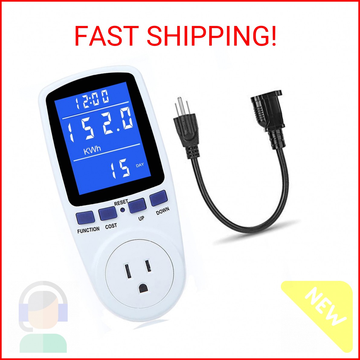 Upgraded Watt Meter Power Meter Plug Home Electricity Usage Monitor, Electrical