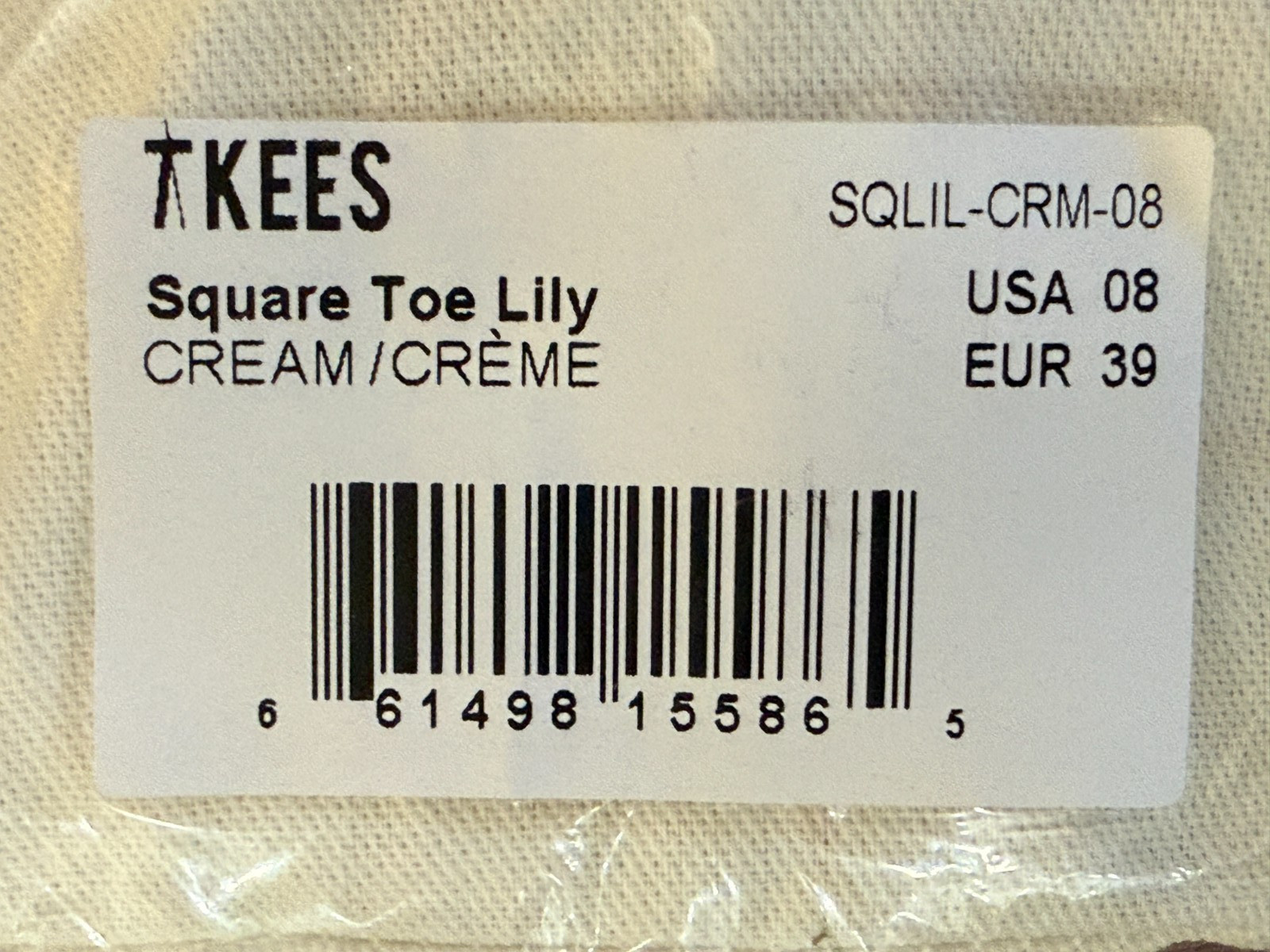 $75 TKEES Square Toe Lily | Cream | 8