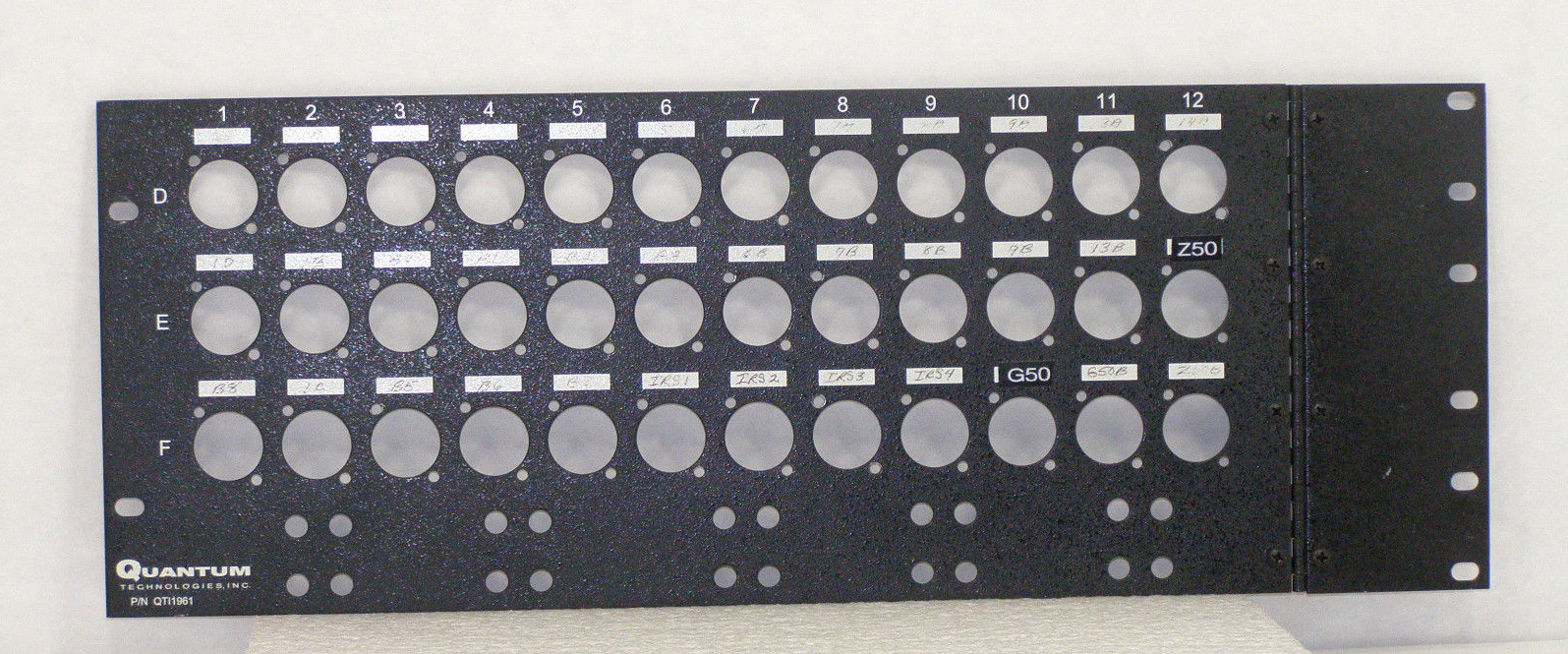 Quantum Technologies 36 Port QTI1961 3U Rackmount 36x Hinged Patch Panel #ZK25