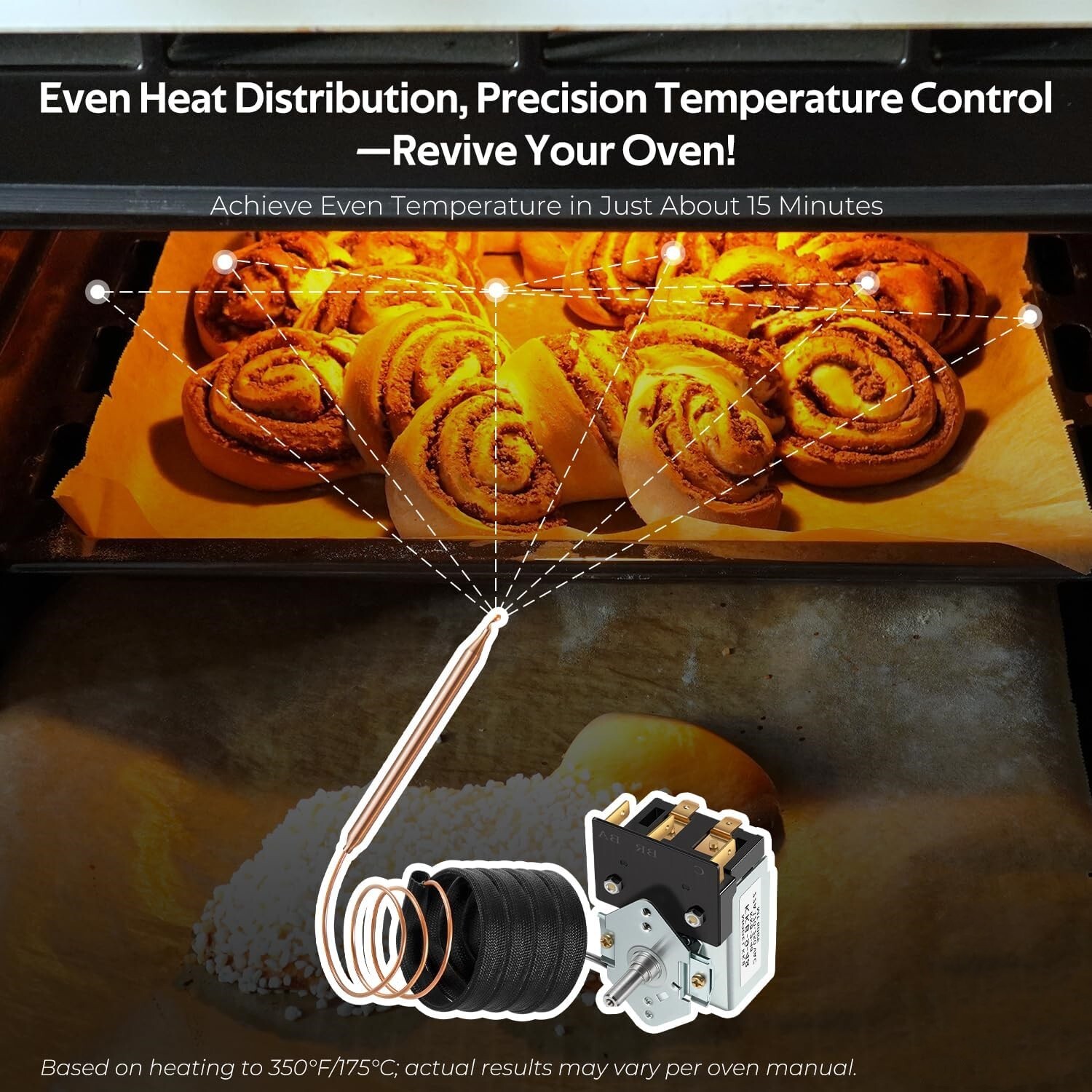 PB010036 Bake/Broil Thermostat For Viking Ranges, Induction,Electric & Gas Ovens