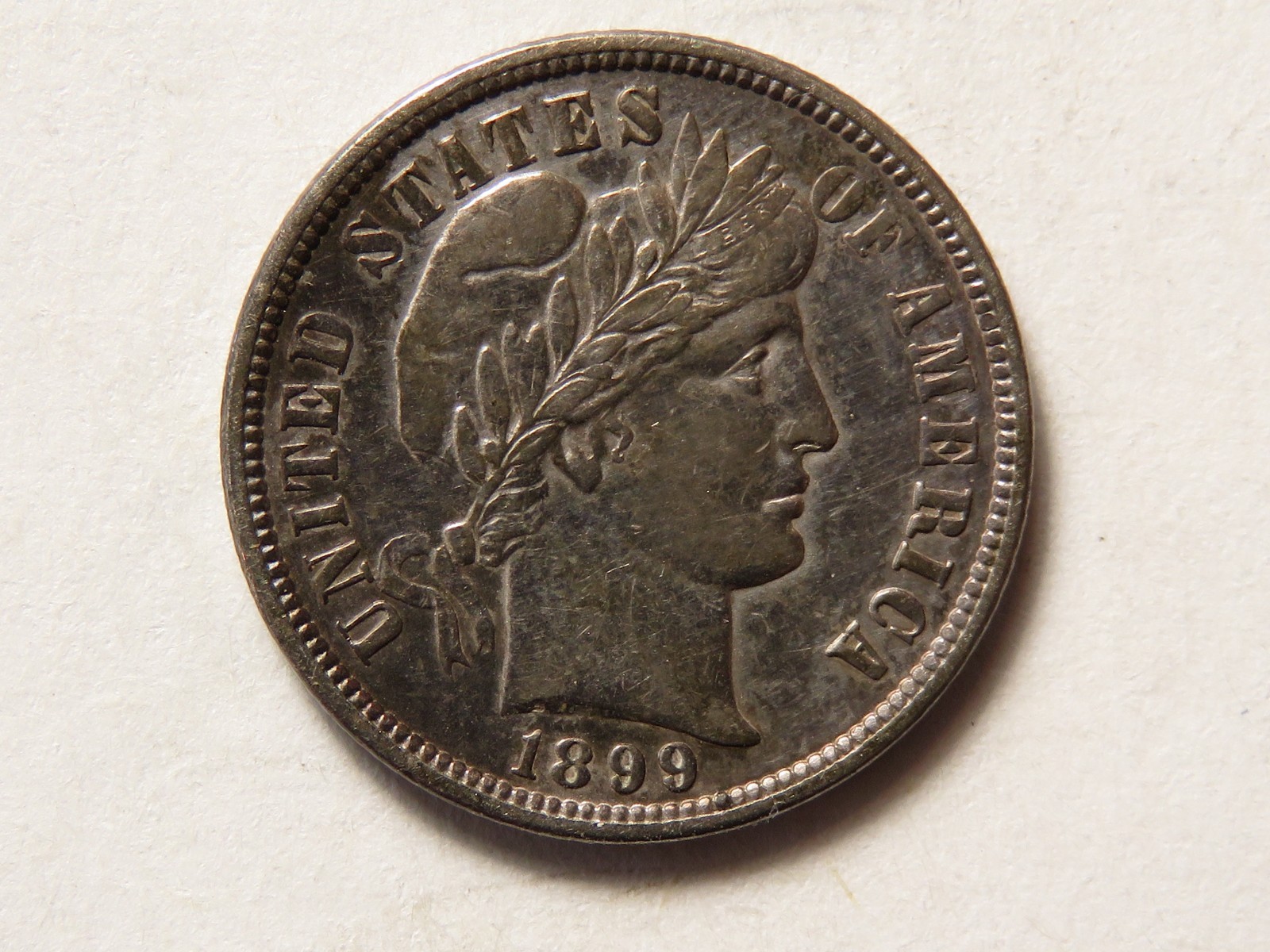 1899-P Barber Dime Grading AU/Unc.