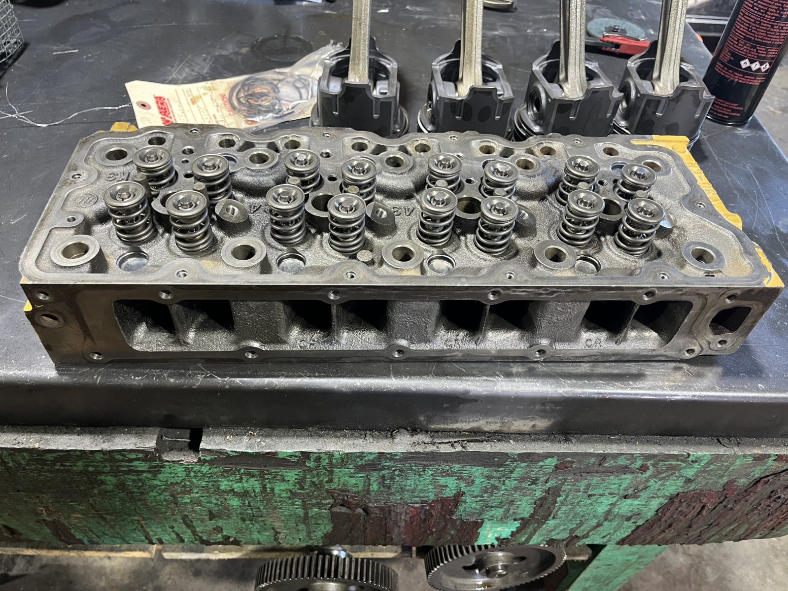 Caterpillar C3.3B Cylinder Head, 4 Cylinder Diesel Engine, Cleaned