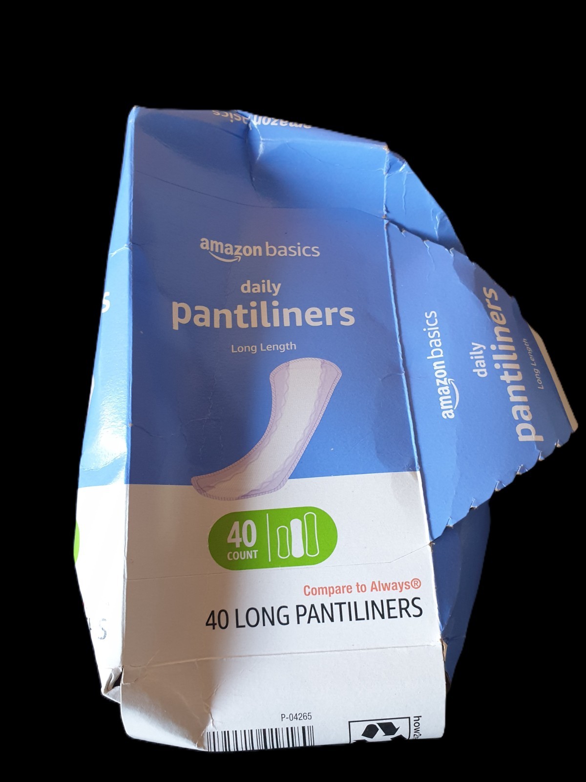 Amazon Basics Daily Pantiliner Long Length Pad for Women's Unscented 40 Count