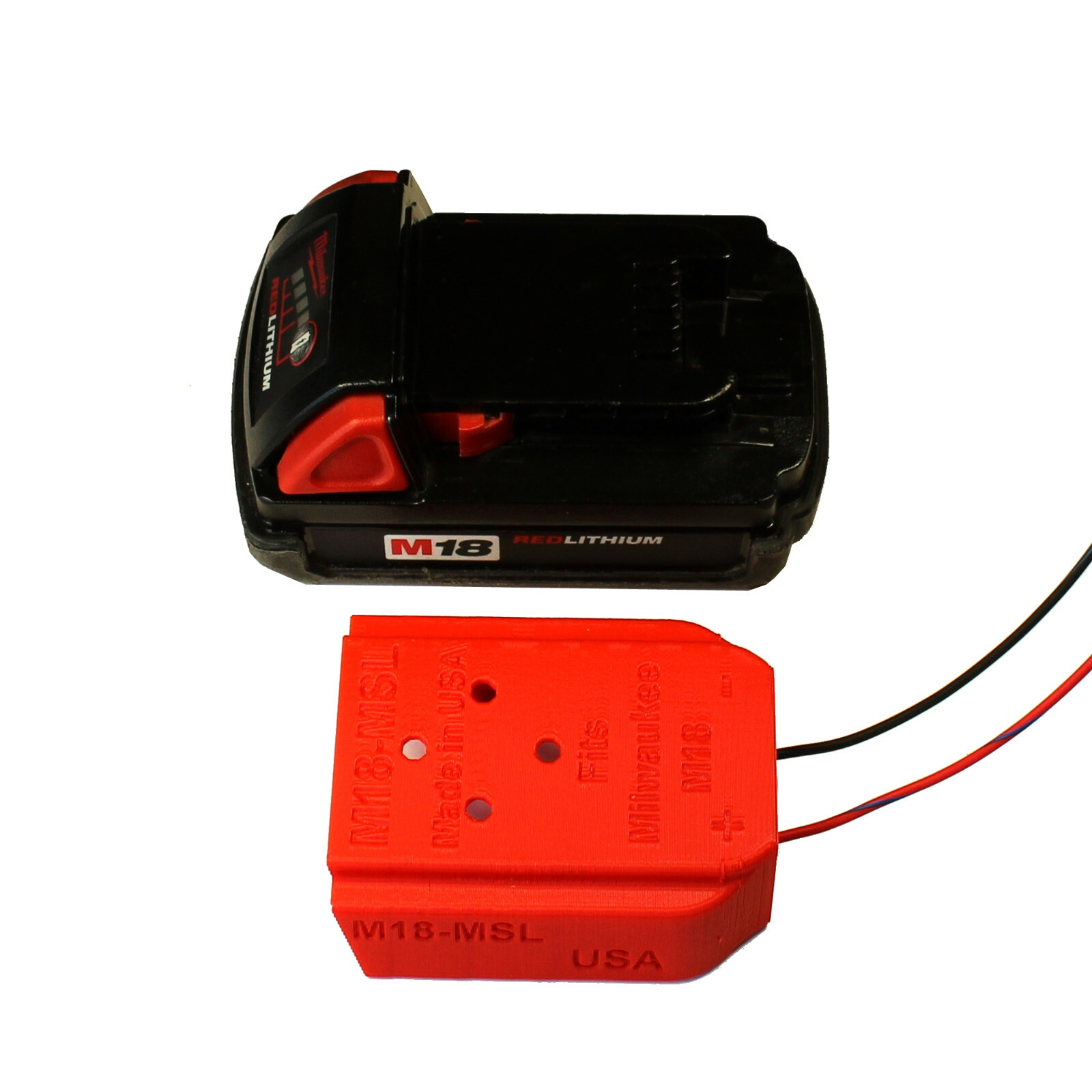 M18 Power Dock for Milwaukee 18V Battery Wired 16AWG USA Made PN: M18-MSL