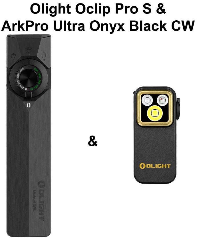 Olight ArkPro Ultra Class 3R Onyx Black CW & Oclip Pro S Black Flashlights