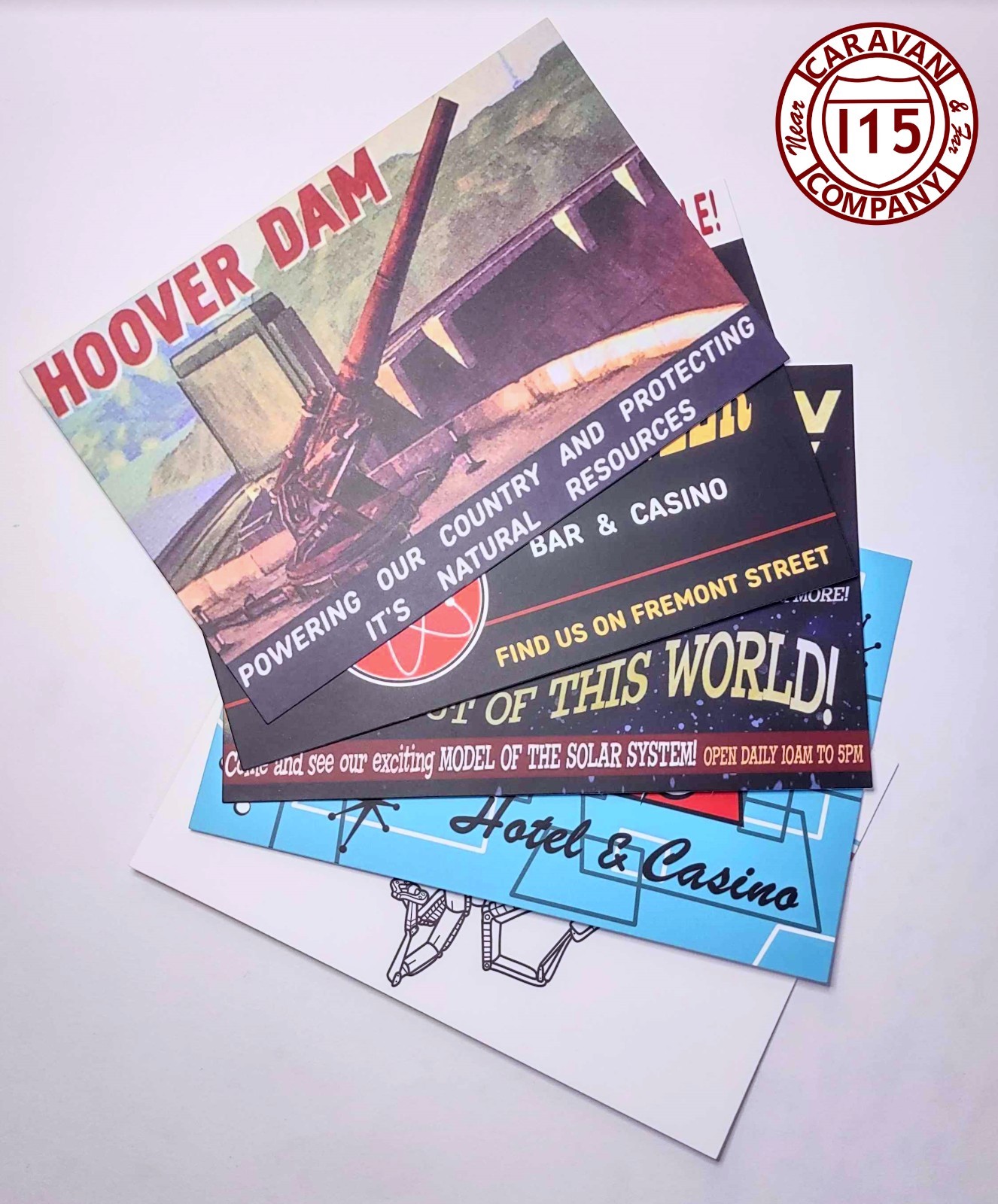 Fallout New Vegas Postcards Hoover Dam Atomic Wrangler 5 pack or singles