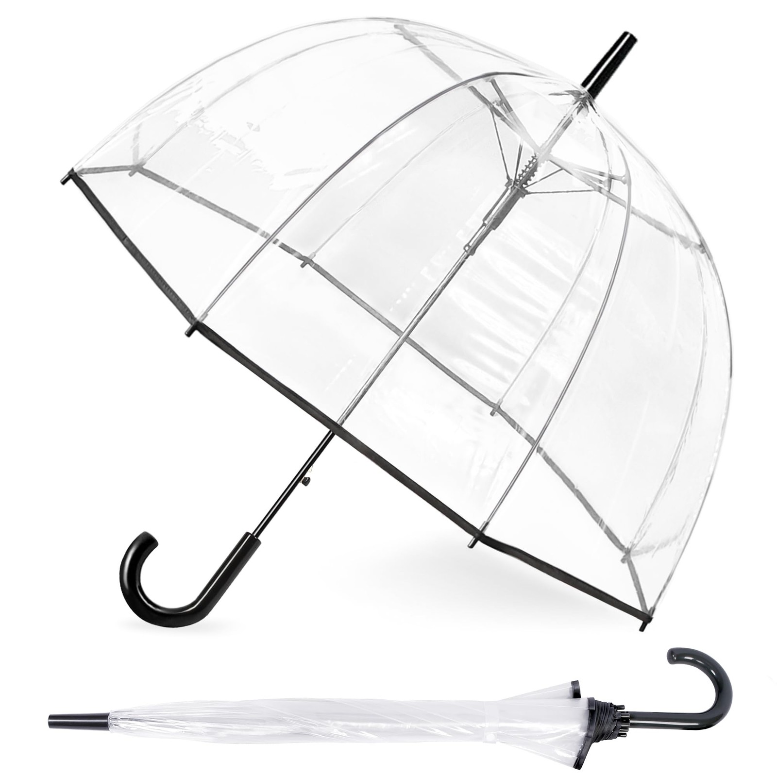 Clear Bubble Umbrellas for Rain Large Windproof Dome Umbrella for Weddings,Pr...