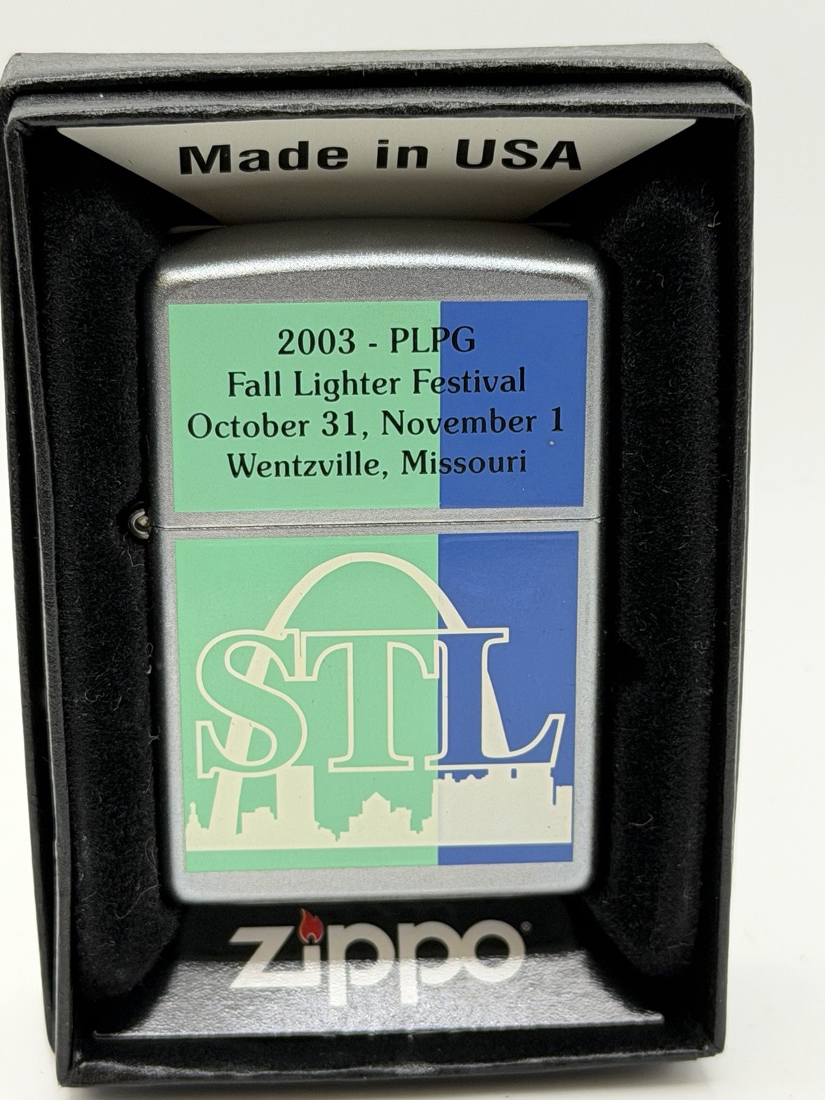 Vintage 2014 PLPG Show Wentzville MI Fall Festival Chrome Zippo Lighter NEW