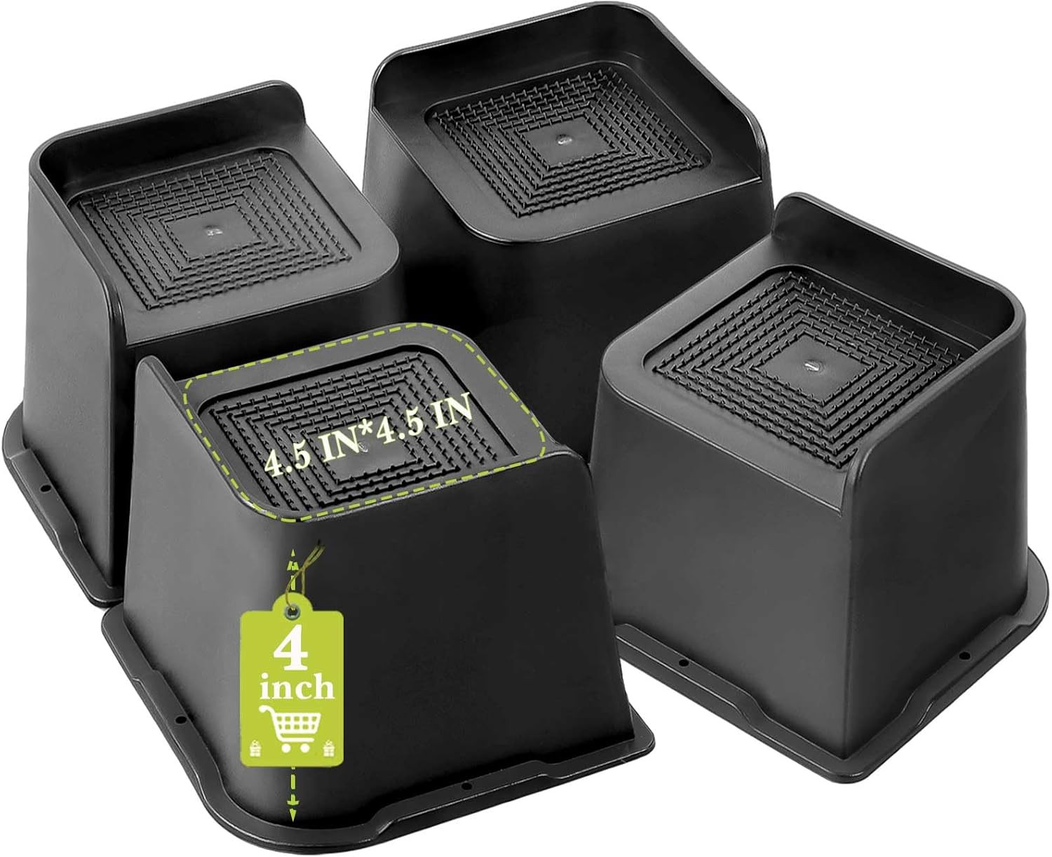 Bed Risers 2 Inch, 3 Inch, 4 Inch, 6 Inch, 8 Inch Heavy Duty, Oversized Furnitur