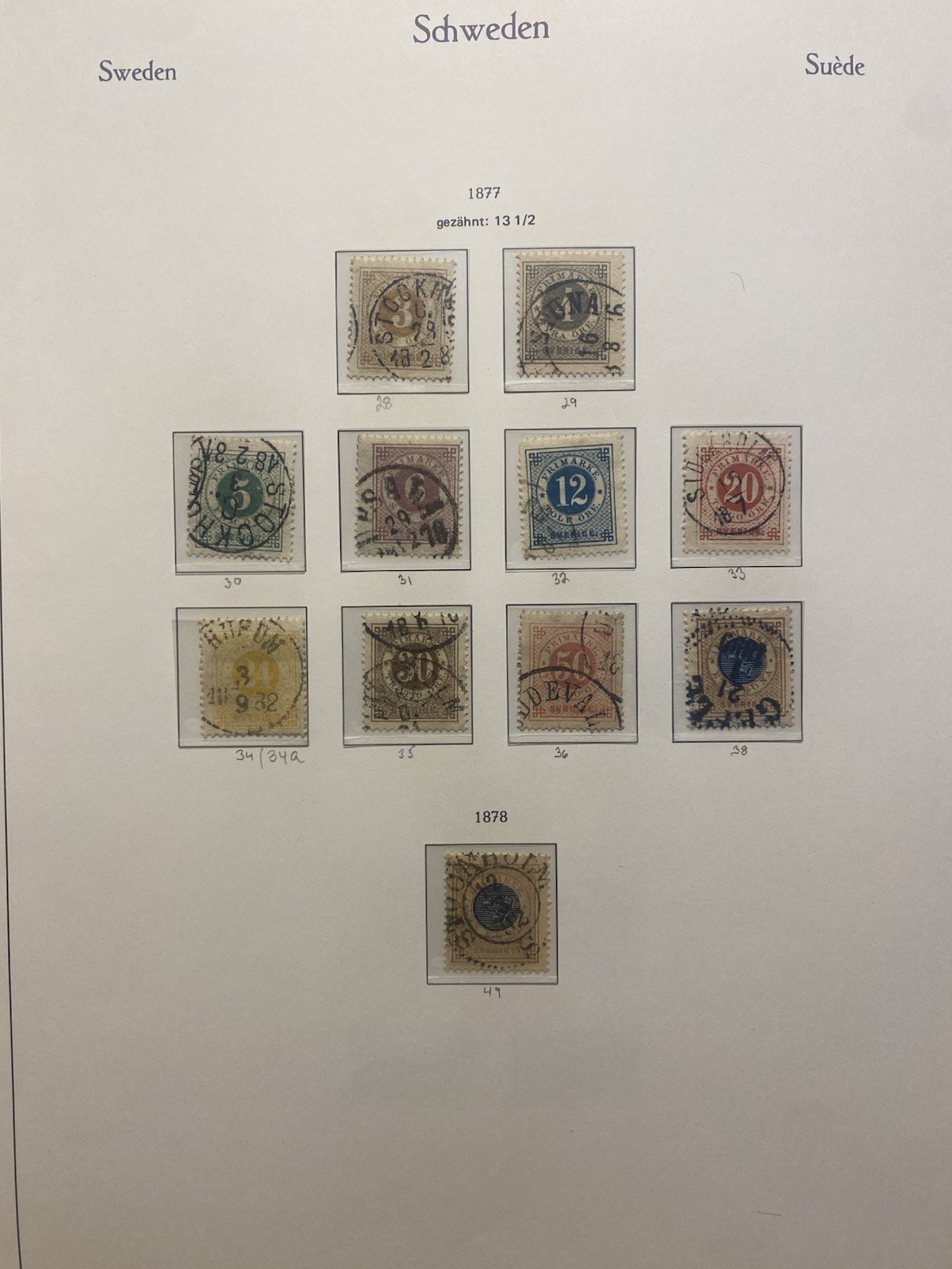 Sweden 1855-1969 Hingeless Stamp Collection in Kabe album(Pics On Description)
