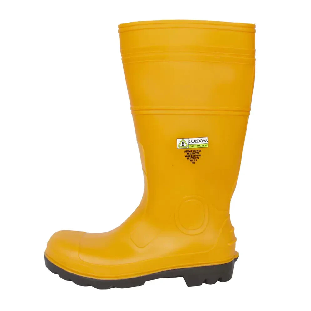 NEW Cordova PB33 Industrial PVC Yellow Rubber Boots, Steel Toe 16"