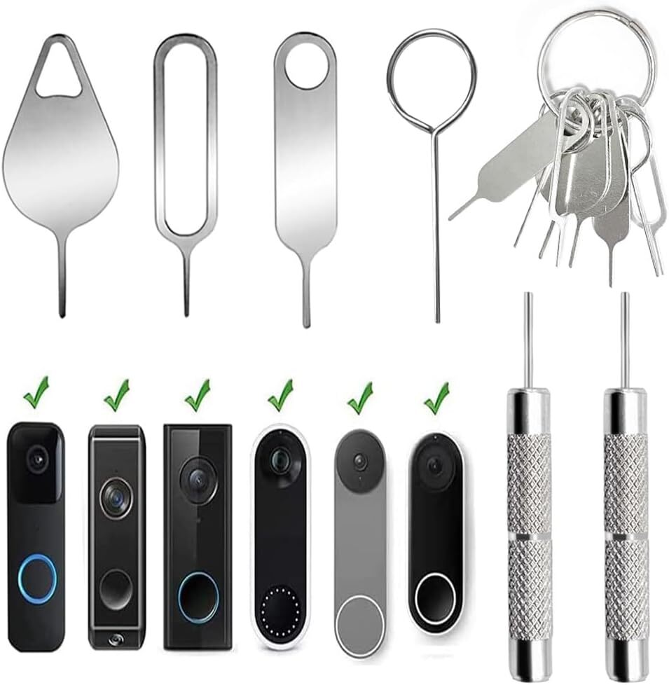 8 Pcs Security Pin Key Release Removal Tool Compatible with Arlo Video Doorbell,