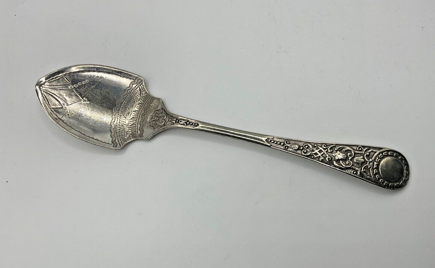 Vintage antique Aesthetic Period silverplate Preserve spoon