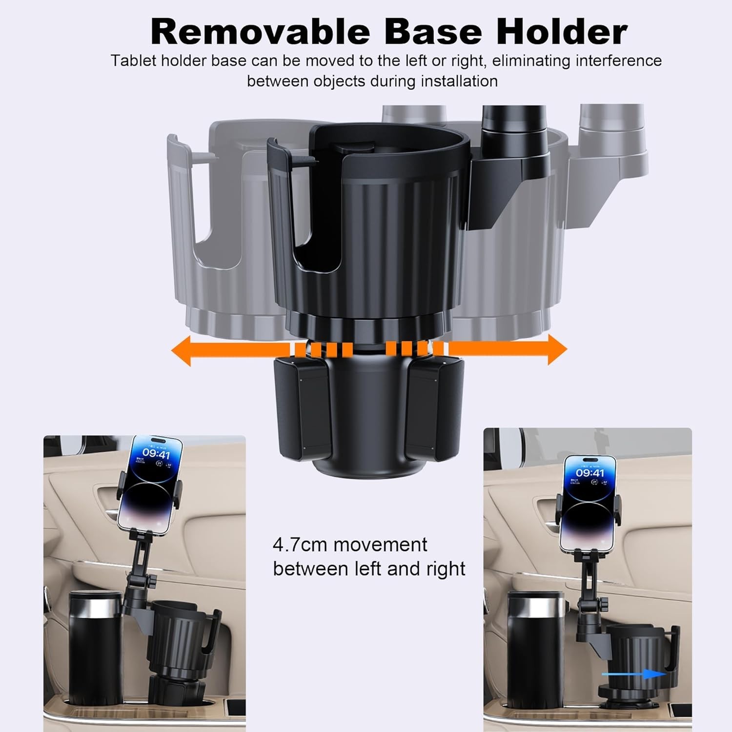 Cup Holder Tablet Mount, Ipad Cup Holder Car Mount with Adjustable Arm for Table