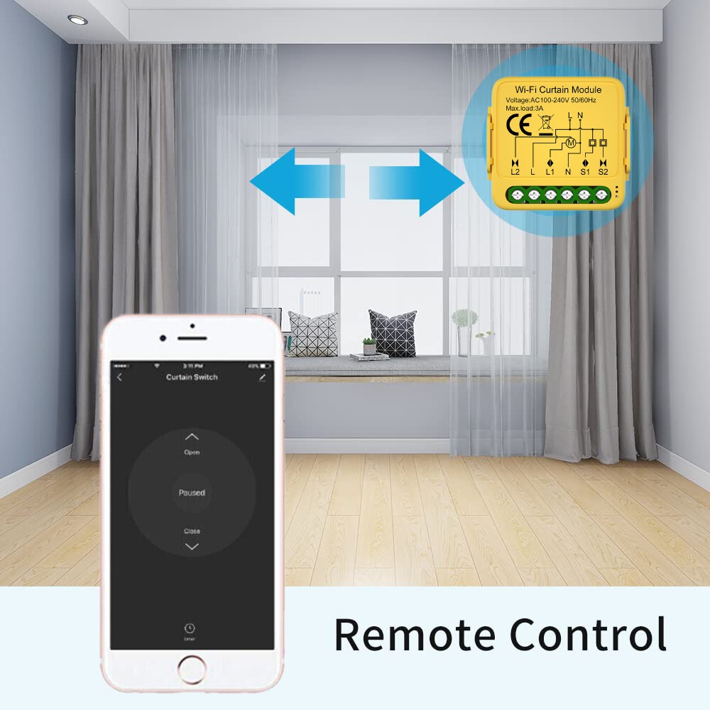 1-10 Channel Tuya WIFI Smart Curtain Switch Module for Roller Blinds Home