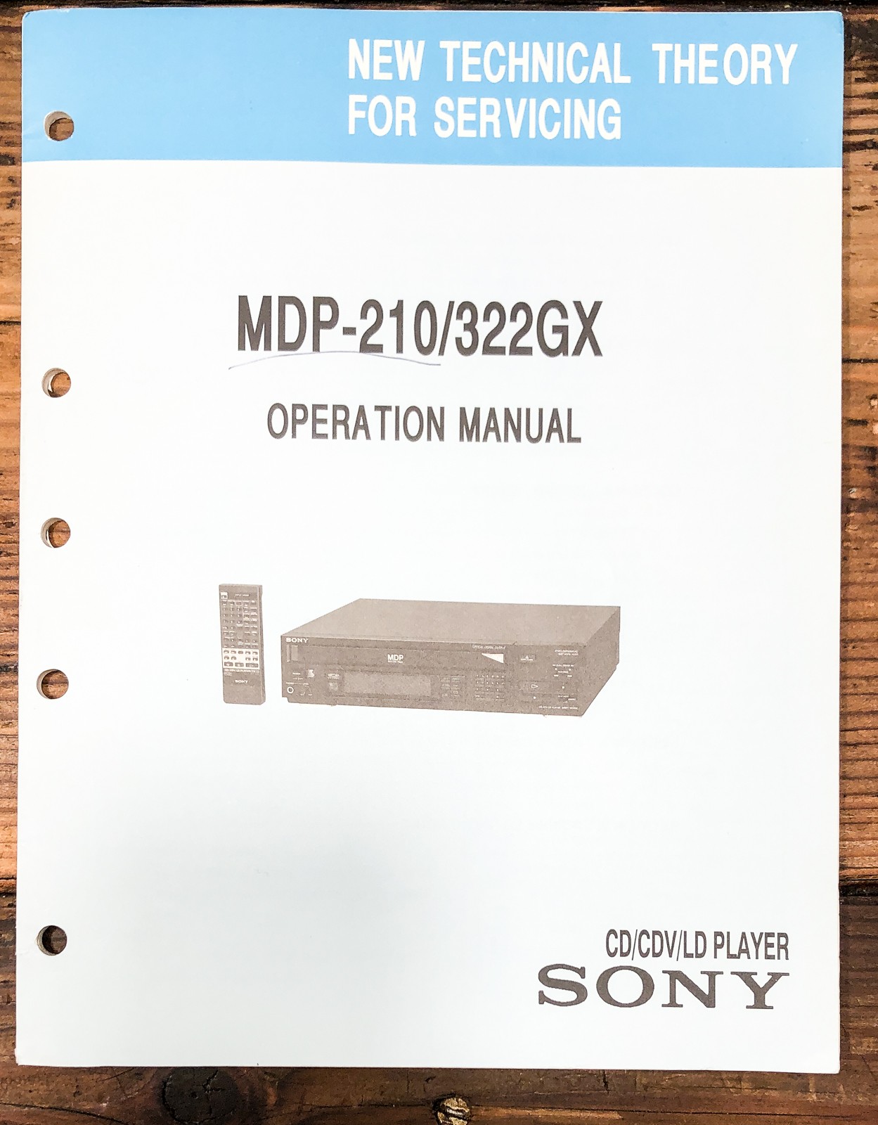 Sony MDP-210 MDP-322GX CD CDV LD Player New Technical Theory Manual *Original*