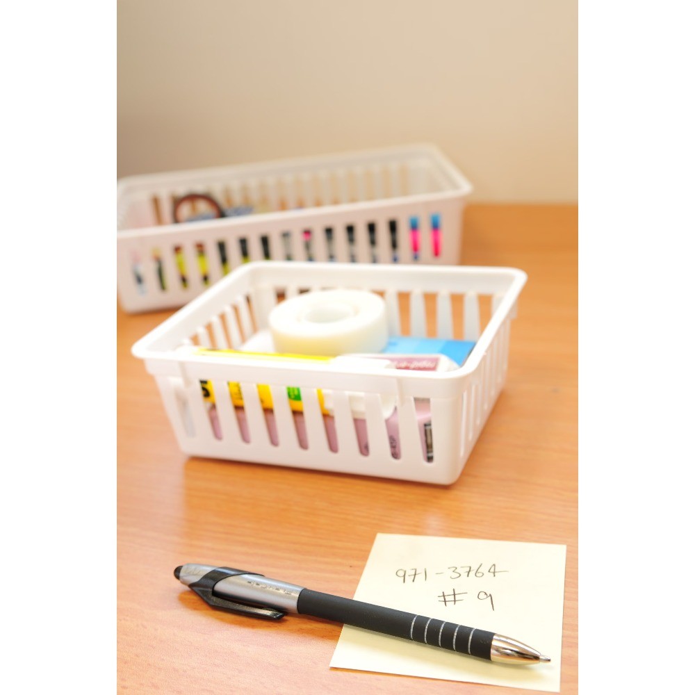 18-Pack White Mini Storage Trays 6.4x5x2.4" Stackable Plastic Organizer Bins
