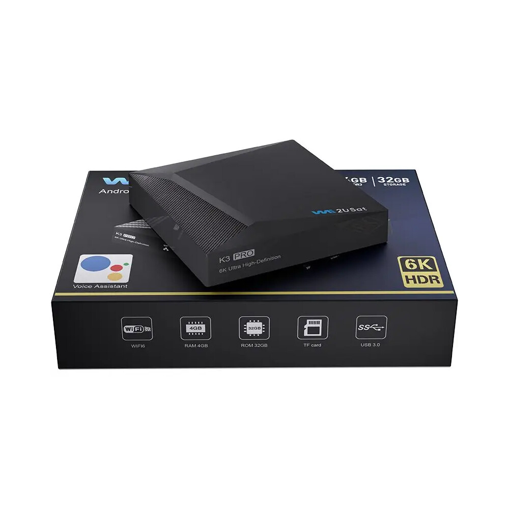 WE2USAT K3 PRO 6K Android 10.0 Smart TV Box WiFi Media Player IPTV Set Top Box