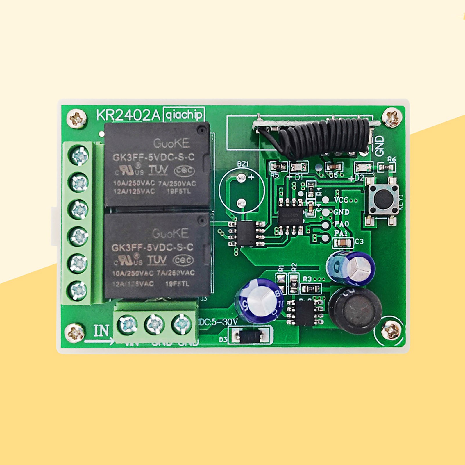 RF Relay Transmitter DC 6V 12V 24V 2CH Wireless Remote Control 433MHz Universal