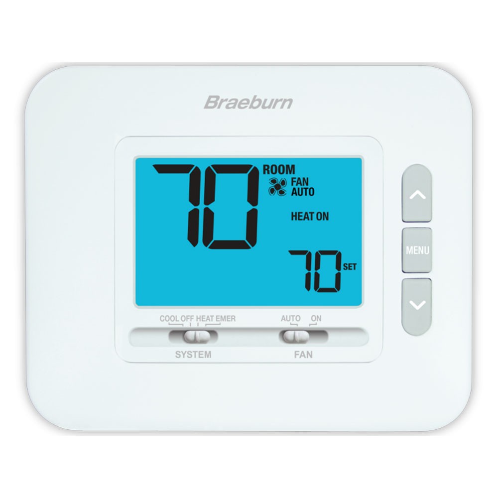 Braeburn 1230 Non-Programmable Thermostat 2H/1C Heat Pump HVAC