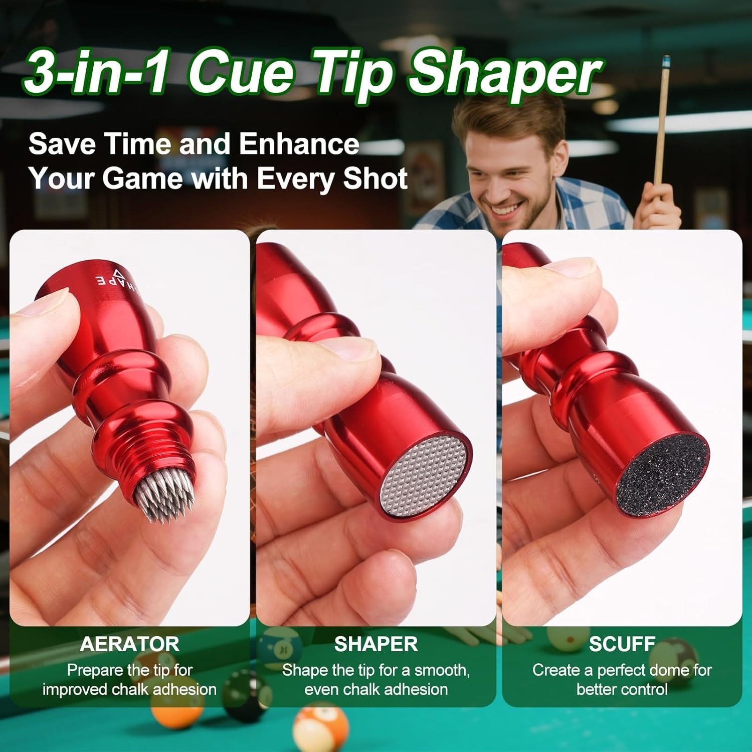 Gift-Ready Pool Cue Tip Tool Set - 2-Pack for Better Billiards Gameplay