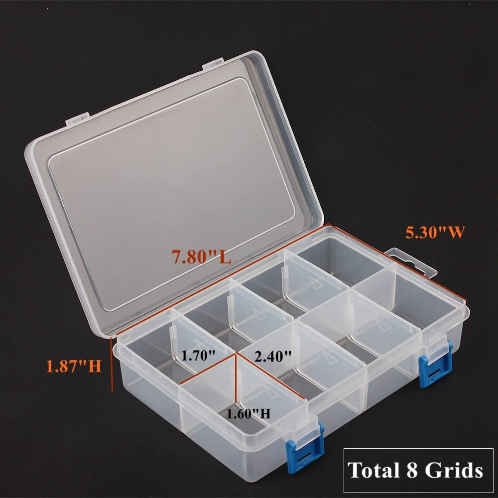 3 Pack Plastic Parts Storage Case and Adjustable Divider Box for Hardware and...