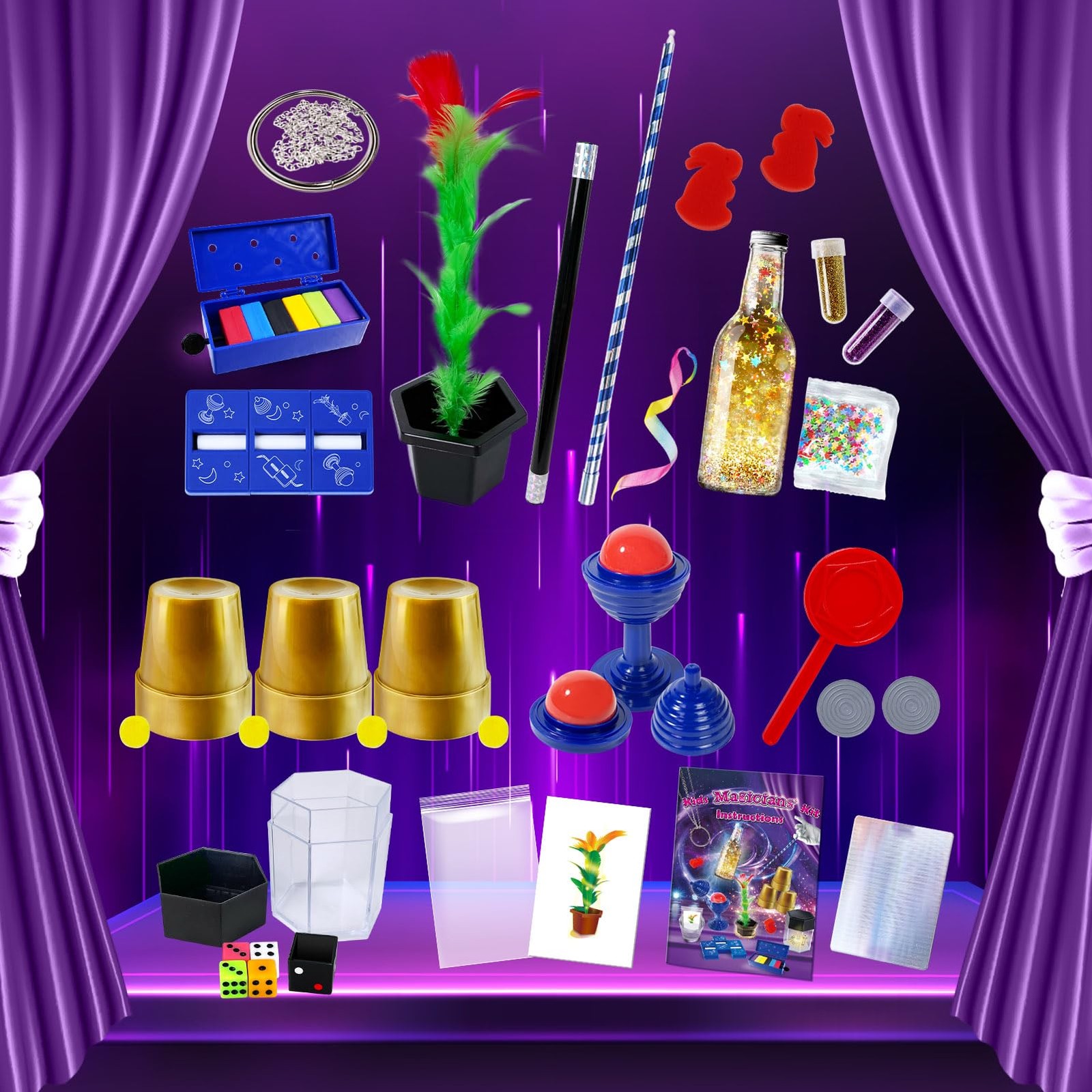 PATIFEED Kids Magic Kit, Set with Instructions for Each Multicolored