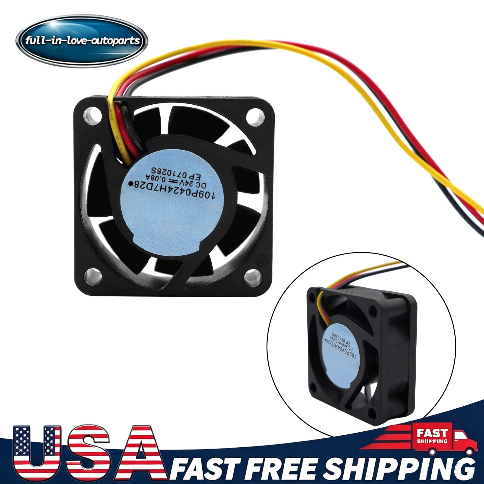 Inverter Cooling Fan For Sanyo SanAce40 109P0424H7D28 40*40*15 24V 0.08A 3Pin